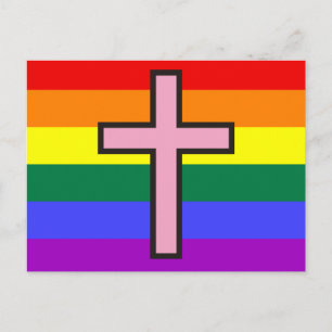 Homosexuelle christliche Flagge Postkarte
