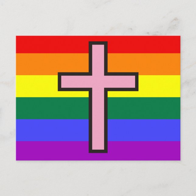 Homosexuelle christliche Flagge Postkarte (Vorderseite)