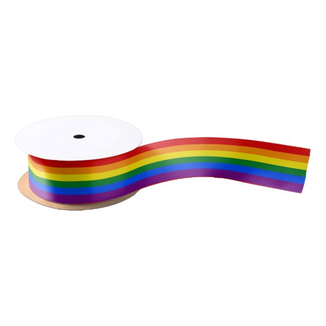 Homosexuelle Flagge färbt Regenbogen 1,5" Satinband (Spule)