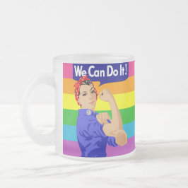 HOMOSEXUELLE FLAGGE UND ROSIE DE RIVETER MATTGLASTASSE
