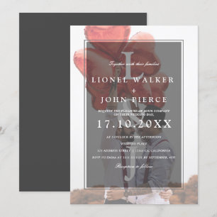 Homosexuelle Hochzeit des modernen Fotos des Einladung