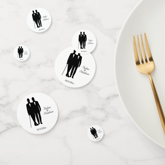 Homosexuelle Hochzeitsräume mit Namen und Datum Konfetti (Gruppe)