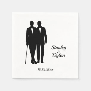 Homosexuelle Hochzeitsräume mit Namen und Datum Serviette