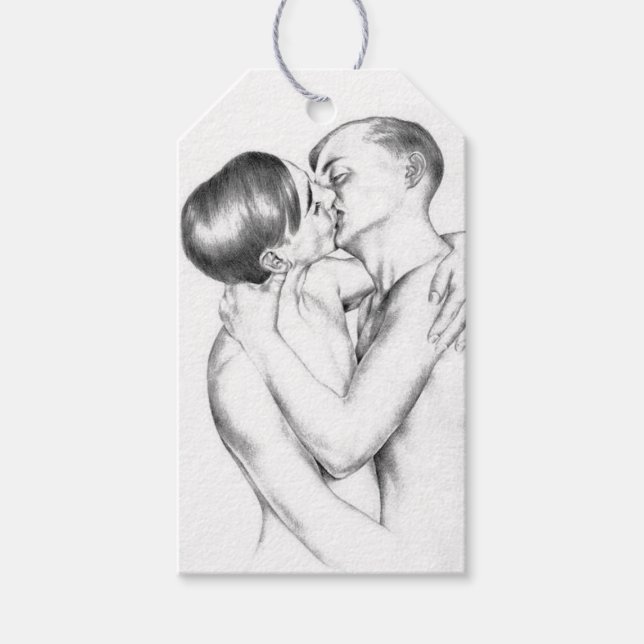 Homosexuelle in Liebe (Vintage LGBTQ Art) Geschenkanhänger (Vorderseite)