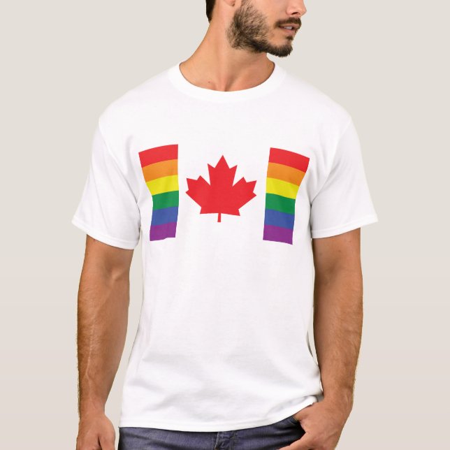 Homosexuelle Kanada-Flagge T-Shirt (Vorderseite)