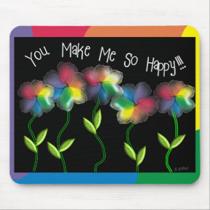 Homosexuelle lesbische Regenbogen-Blumen Mousepad