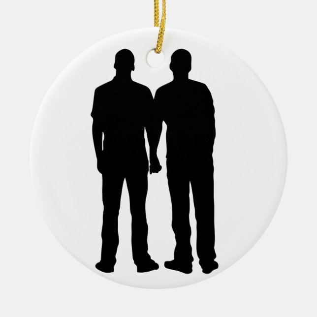 Homosexuelle Paar-Silhouette Keramik Ornament (Vorne)