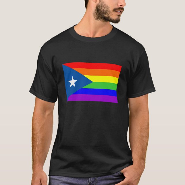 homosexuelle stolze Regenbogenflagge Puerto- T-Shirt (Vorderseite)