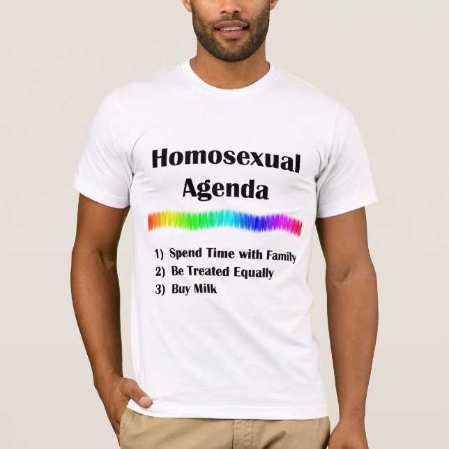 Homosexuelle Tagesordnung T-Shirt (Vorderseite)