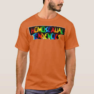 Homosexuelle Tendenzen Rainbow Typografie T-Shirt