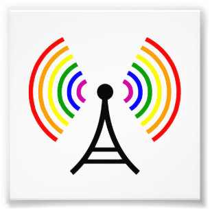 Homosexuelle Wifi Regenbogen-Signal-Antenne Fotodruck