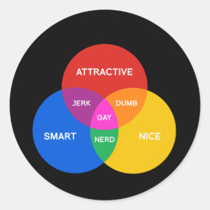 HOMOSEXUELLEN VENN DIAGRAMM RUNDER AUFKLEBER