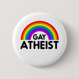 Homosexueller atheistischer Regenbogen Button