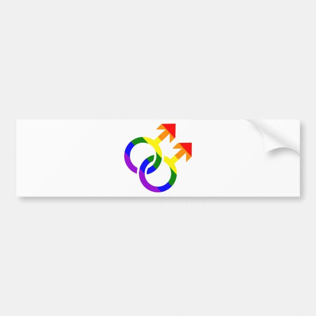 Homosexueller männlicher Regenbogen Autoaufkleber (Vorne)