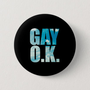 Homosexueller OKAY lustiger Hipster-Wolken-Text Button