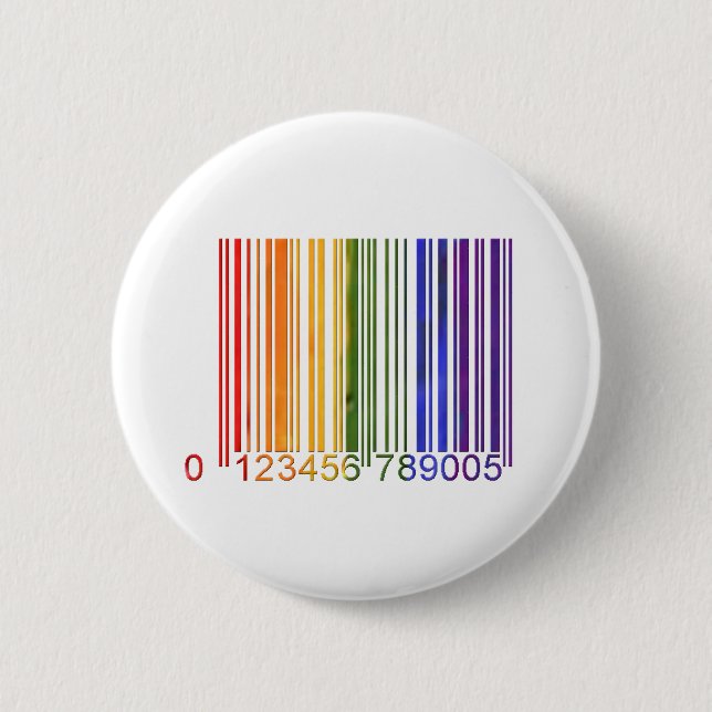 Homosexueller Regenbogen-Barcode 2 Button (Vorderseite)