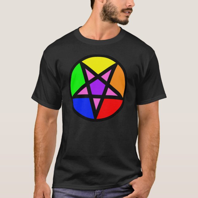 Homosexueller Satanistpentagram-T - Shirt (Vorderseite)