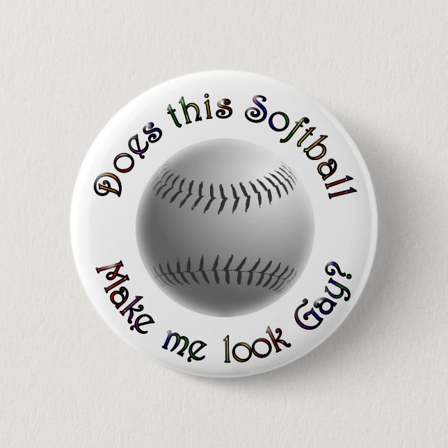 Homosexueller Softball Button (Vorderseite)