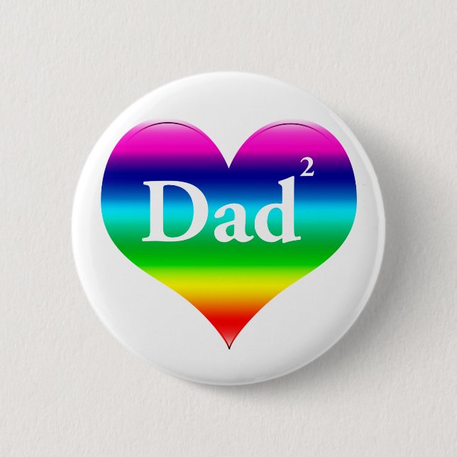 Homosexueller Vater quadrierte LGBT Button (Vorderseite)