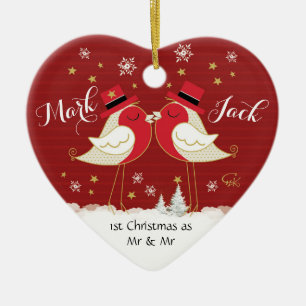 Homosexuelles, 1. Weihnachten als Herr u. Herr, Keramik Ornament