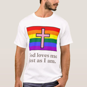 Homosexuelles christliches Flaggenslogan-Shirt T-Shirt