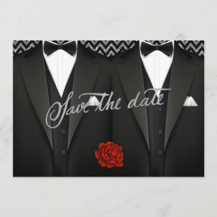 Homosexuelles Save the Date mit Tuxedo