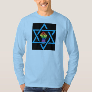 Homosexuelles schwarzes jüdisches T-Shirt
