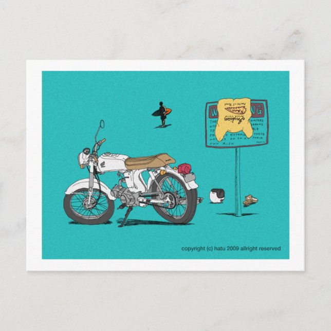 Honda am Strand Postkarte (Vorderseite)