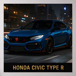 Honda Civic Type R modernes japanisches Hochleistu Poster