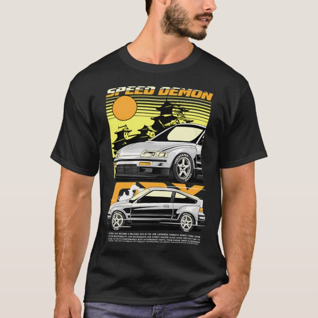 Honda Crx Speed Demon T-Shirt (Vorderseite)