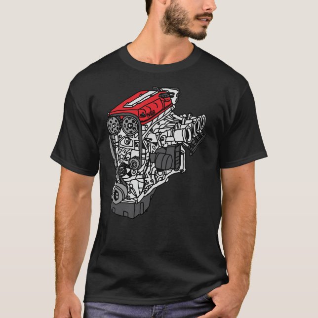 Honda S2000 F20C Motor Classic T - Shirt (Vorderseite)