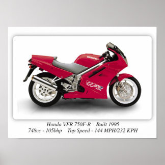 Honda VFR 750F-R Motorrad - A3 Poster