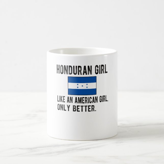 Honduran Girl Honduras Flag Honduras Roots Kaffeetasse (Mittel)