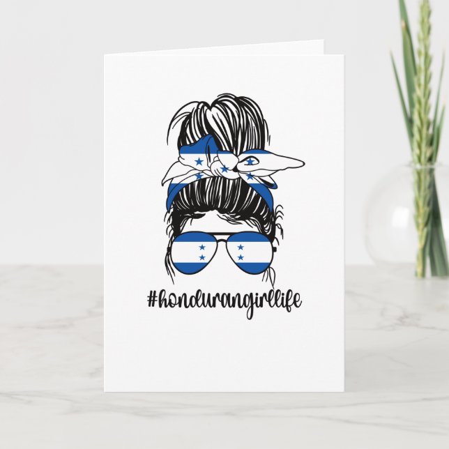 Honduran Girl Honduras Flag Honduras Roots Karte (Vorderseite)