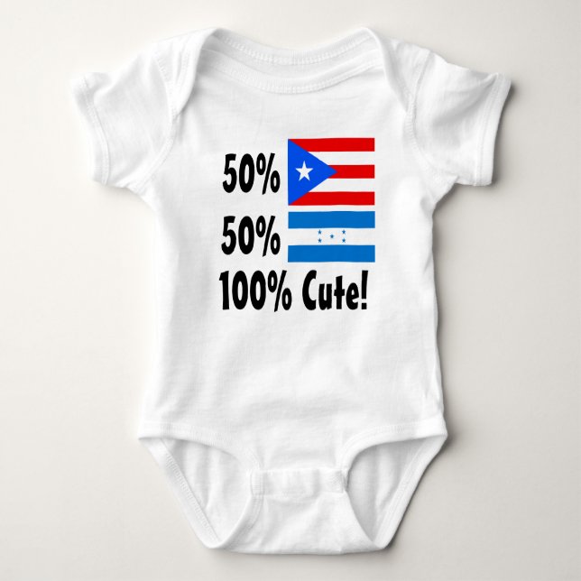 Honduraner 100% 50% Puertorikaner-50% niedlich Baby Strampler (Vorderseite)