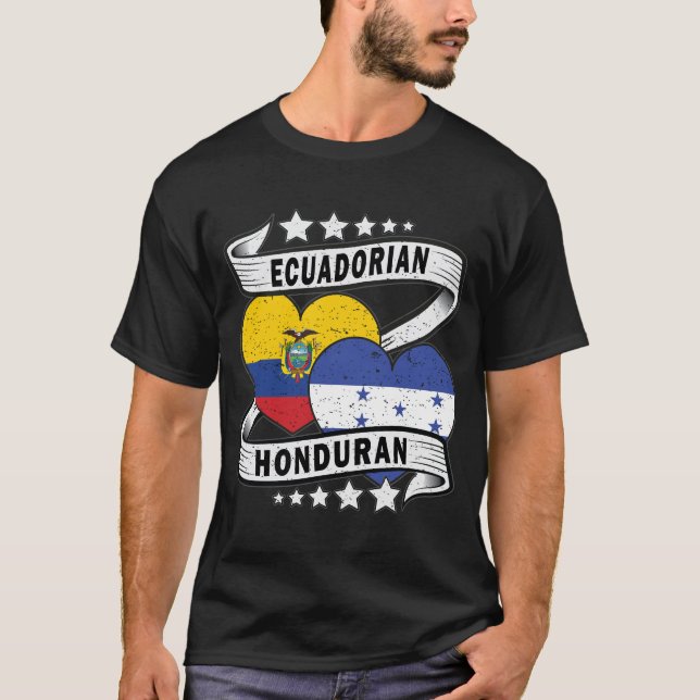 honduranische und ecuadorianische Flagge T-Shirt (Vorderseite)