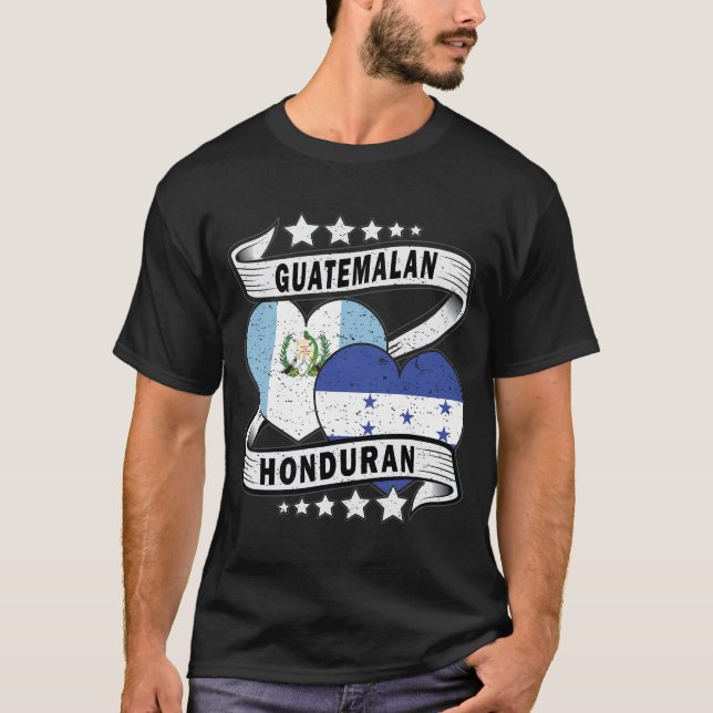honduranische und guatemaltekische Flagge T-Shirt (Vorderseite)