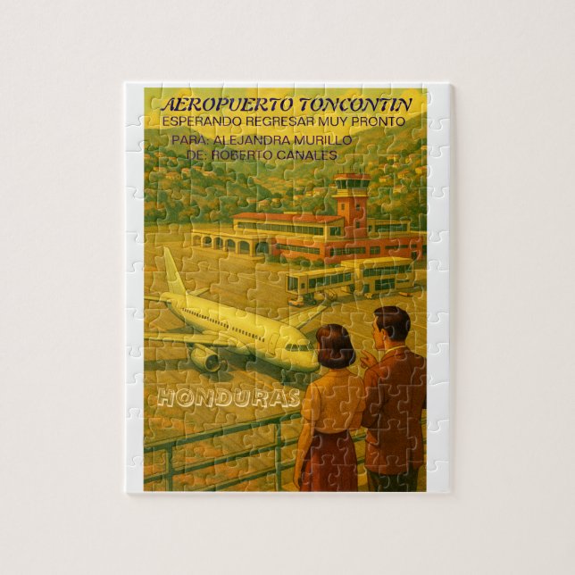  Honduras AEROPUERTO TONCONTIN Retro poster Puzzle (Vertikal)