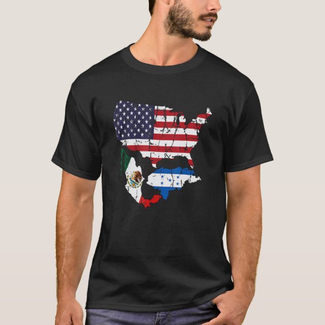 Honduras American Mexican Flag T-Shirt (Vorderseite)