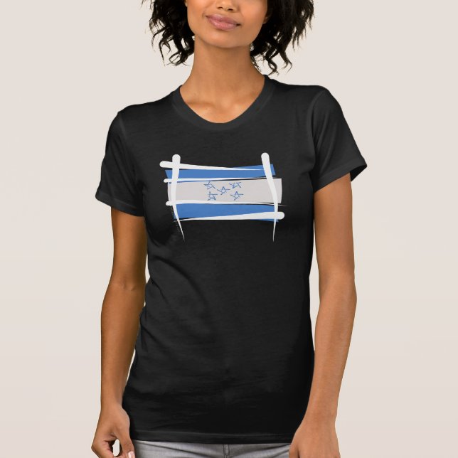 Honduras-Bürsten-Flagge T-Shirt (Vorderseite)