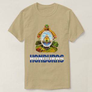 Honduras-Fahne und Wappen-Patriotik T-Shirt