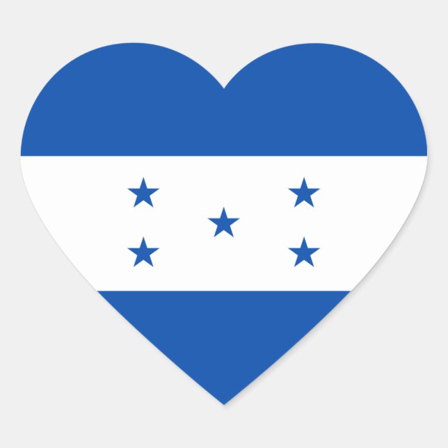 Honduras Flag Heart Sticker (Vorderseite)
