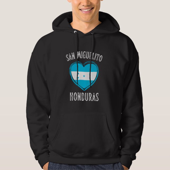 Honduras Flag Herz San Miguelito Hoodie (Vorderseite)
