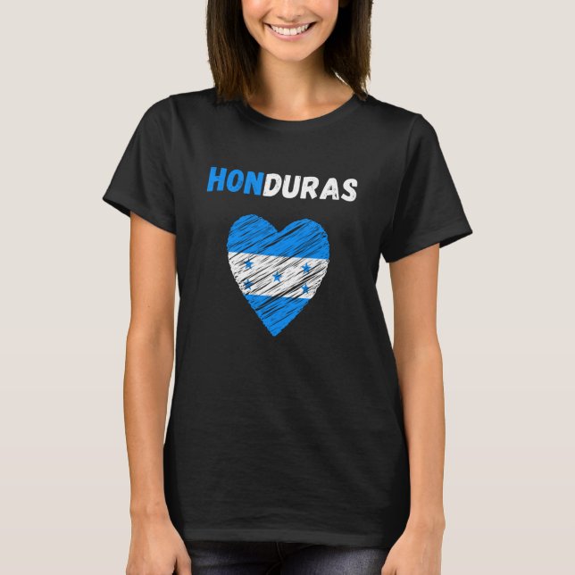 Honduras Flag Holiday Honduras Heart Honduran Flag T-Shirt (Vorderseite)