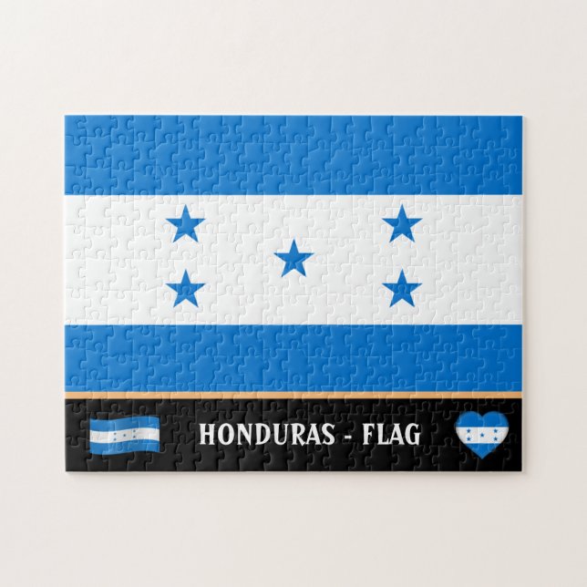 Honduras Flag & Honduras Land / Honduras Puzzle (Horizontal)