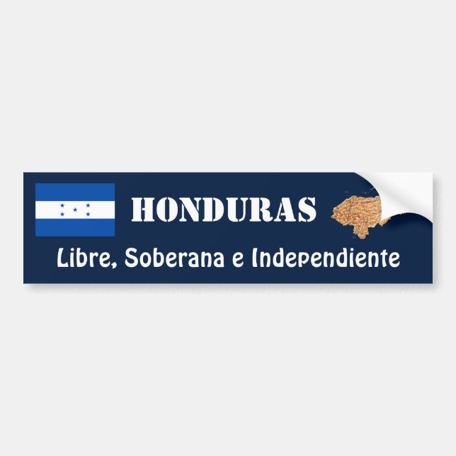 Honduras Flag + Map Autoaufkleber (Vorne)