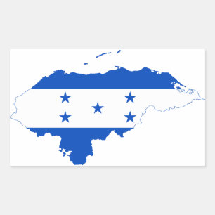 Honduras Flag Map HN Rechteckiger Aufkleber