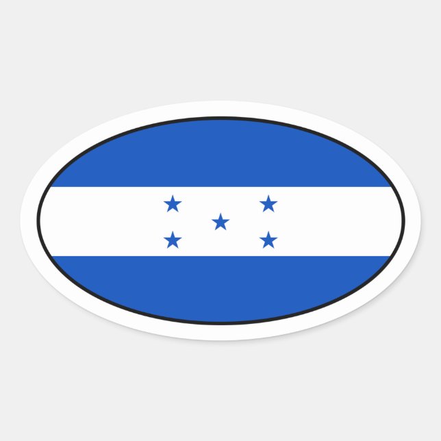 Honduras Flag Oval Sticker (Vorderseite)