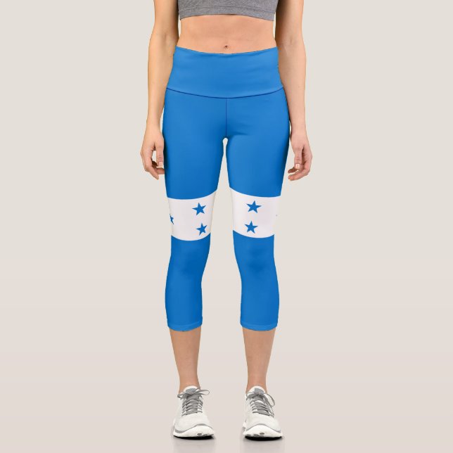 Honduras-Flagge Capri Leggings (Vorderseite)