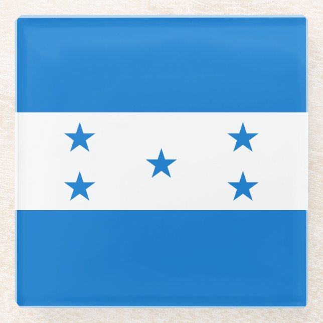 Honduras-Flagge Glasuntersetzer (Vorderseite)